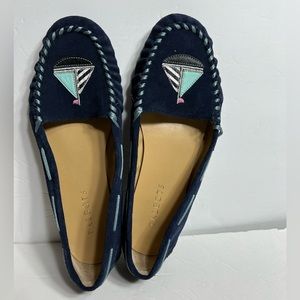 Talbots moccasins blue - boat detail genuine leather 8.5 excellent condition